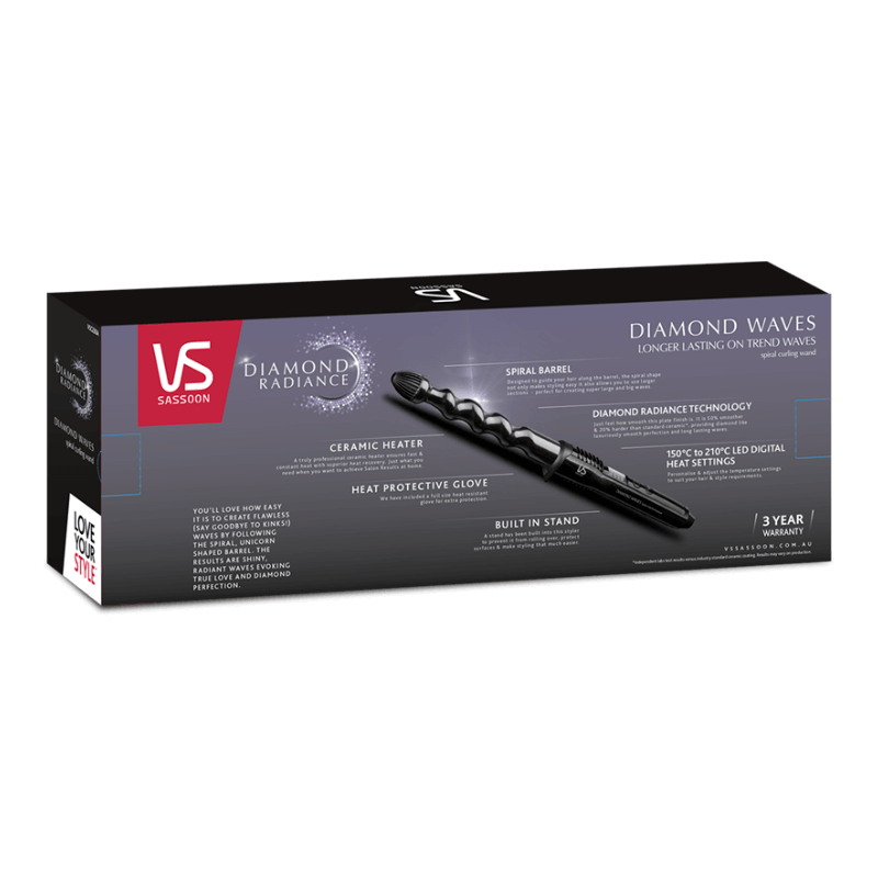 Vs sassoon diamond cheap waves spiral curling wand